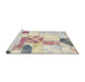 Sideview of Machine Washable Abstract Tan Brown Gold Rug, wshabs5627