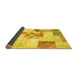 Sideview of Patchwork Yellow Transitional Rug, abs5627yw