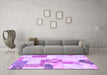 Machine Washable Patchwork Purple Transitional Area Rugs in a Living Room, wshabs5627pur