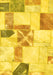 Machine Washable Patchwork Yellow Transitional Rug, wshabs5627yw