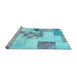 Sideview of Machine Washable Patchwork Light Blue Transitional Rug, wshabs5627lblu