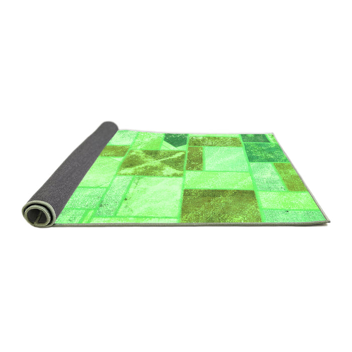 Sideview of Patchwork Green Transitional Rug, abs5627grn