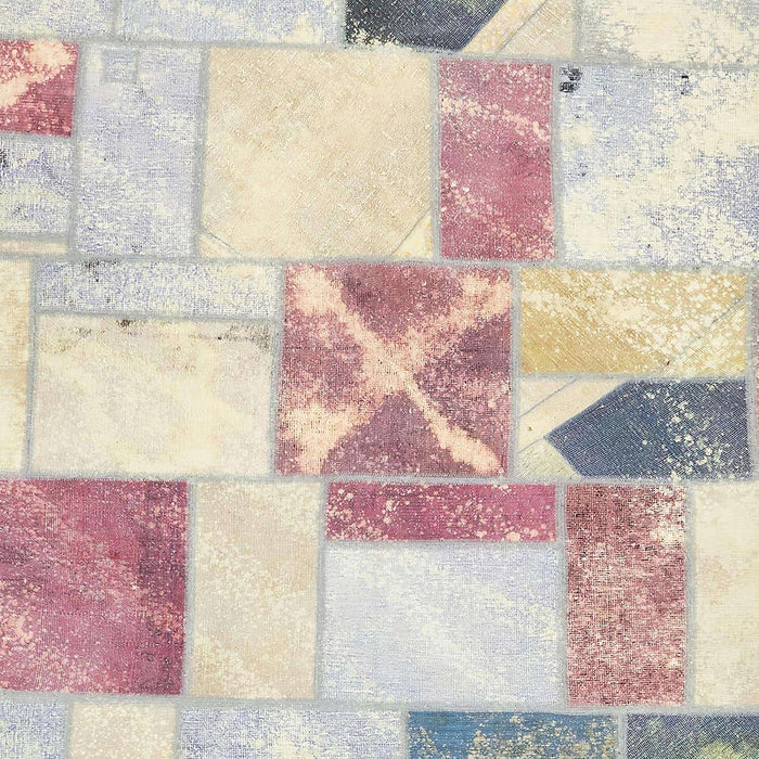 Abstract Tan Brown Gold Patchwork Rug, abs5627