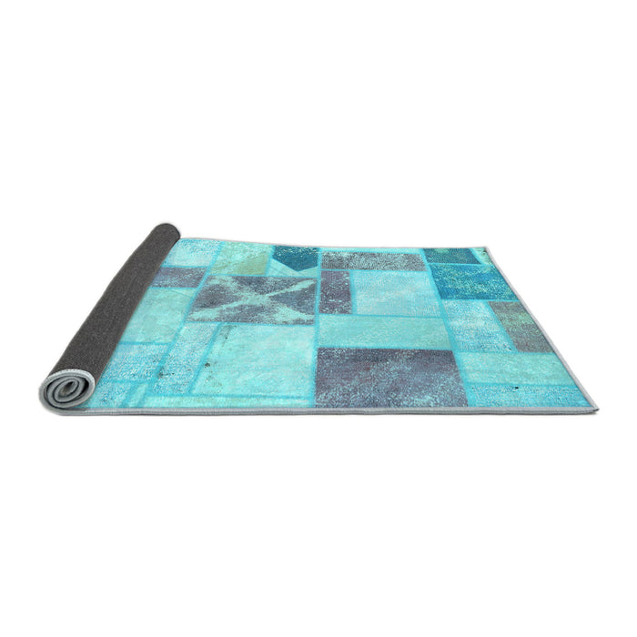 Sideview of Patchwork Light Blue Transitional Rug, abs5627lblu