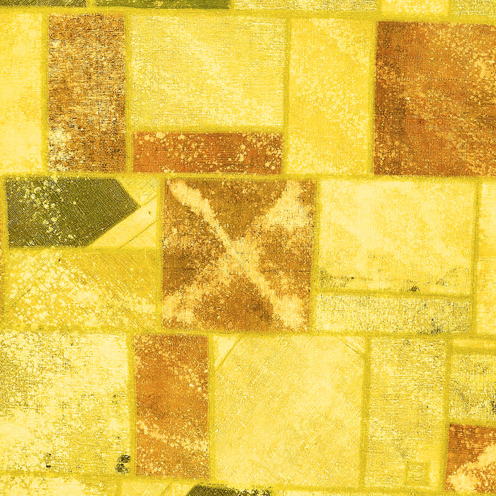 Patchwork Yellow Transitional Rug, abs5627yw