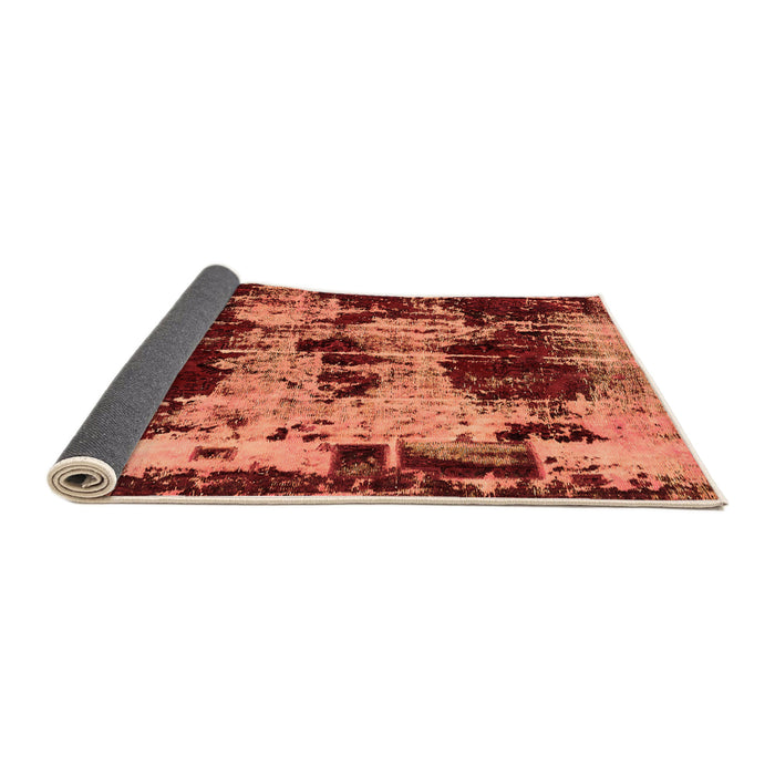Sideview of Patchwork Orange Transitional Rug, abs5628org