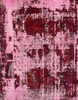 Abstract Wine Red Patchwork Rug, abs5628
