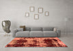 Machine Washable Patchwork Orange Transitional Area Rugs in a Living Room, wshabs5628org