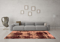 Machine Washable Patchwork Brown Transitional Rug, wshabs5628brn