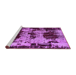 Sideview of Machine Washable Patchwork Purple Transitional Area Rugs, wshabs5628pur