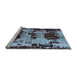 Sideview of Machine Washable Patchwork Light Blue Transitional Rug, wshabs5628lblu