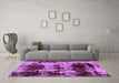 Machine Washable Patchwork Purple Transitional Area Rugs in a Living Room, wshabs5628pur