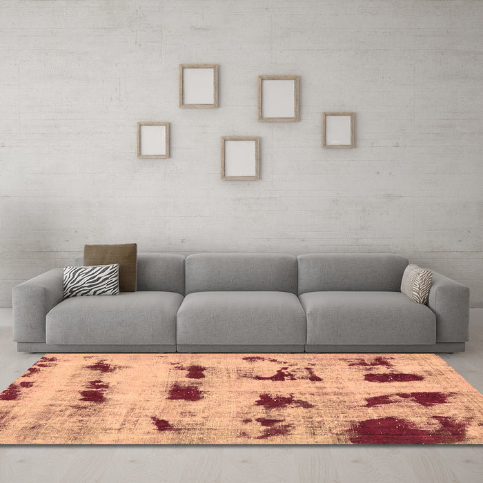 Machine Washable Persian Brown Bohemian Rug in a Living Room,, wshabs5629brn