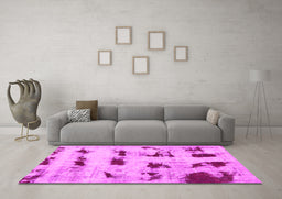 Machine Washable Persian Pink Bohemian Rug in a Living Room, wshabs5629pnk