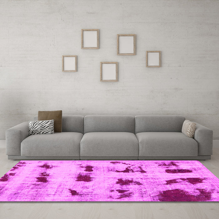 Machine Washable Persian Pink Bohemian Rug in a Living Room, wshabs5629pnk
