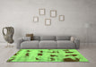 Machine Washable Persian Green Bohemian Area Rugs in a Living Room,, wshabs5629grn