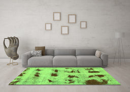 Machine Washable Persian Green Bohemian Area Rugs in a Living Room,, wshabs5629grn