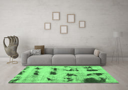 Machine Washable Persian Emerald Green Bohemian Area Rugs in a Living Room,, wshabs5629emgrn