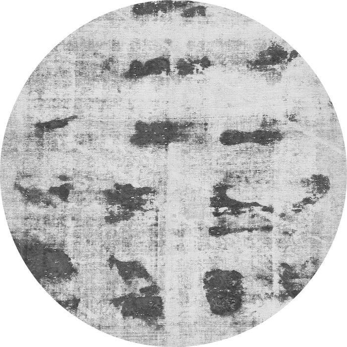 Round Machine Washable Persian Gray Bohemian Rug, wshabs5629gry