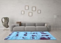 Machine Washable Persian Light Blue Bohemian Rug in a Living Room, wshabs5629lblu