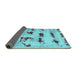 Sideview of Persian Turquoise Bohemian Rug, abs5629turq