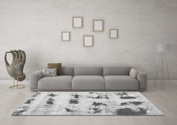 Machine Washable Persian Gray Bohemian Rug in a Living Room,, wshabs5629gry