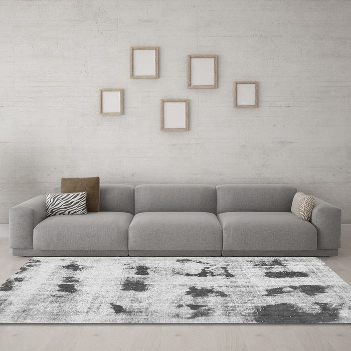 Machine Washable Persian Gray Bohemian Rug in a Living Room,, wshabs5629gry