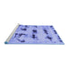 Sideview of Machine Washable Persian Blue Bohemian Rug, wshabs5629blu