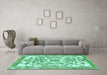 Machine Washable Abstract Turquoise Modern Area Rugs in a Living Room,, wshabs562turq