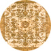 Round Abstract Orange Modern Rug, abs562org