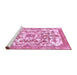 Sideview of Machine Washable Abstract Pink Modern Rug, wshabs562pnk