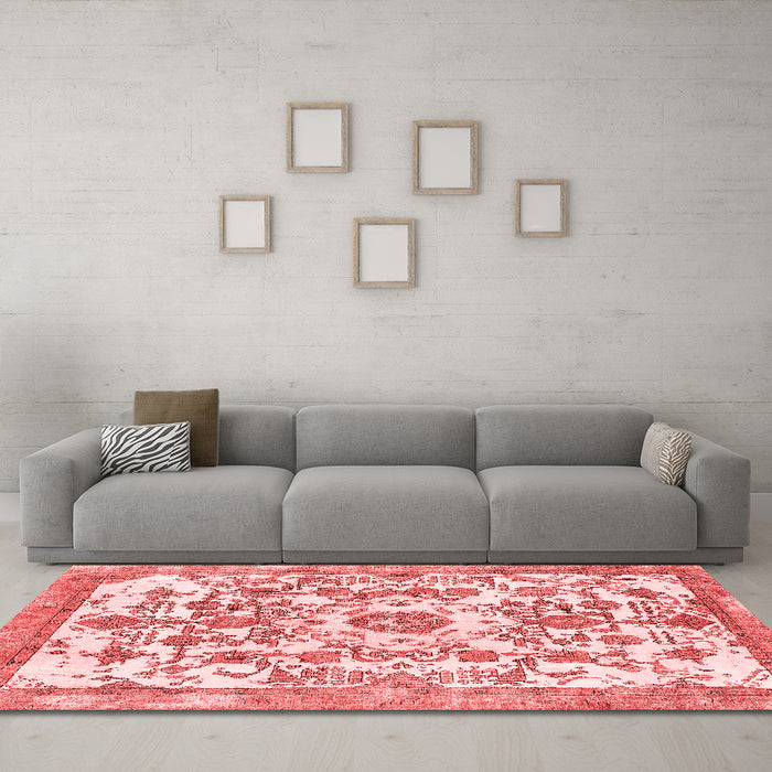 Modern Red Washable Rugs
