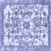 Square Abstract Blue Modern Rug, abs562blu