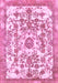 Machine Washable Abstract Pink Modern Rug, wshabs562pnk