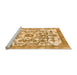 Sideview of Machine Washable Abstract Orange Modern Area Rugs, wshabs562org