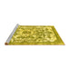 Sideview of Machine Washable Abstract Yellow Modern Rug, wshabs562yw