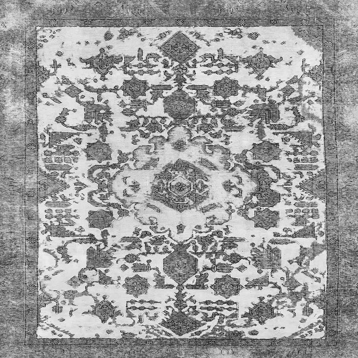 Square Abstract Gray Modern Rug, abs562gry