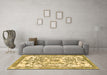 Machine Washable Abstract Brown Modern Rug in a Living Room,, wshabs562brn