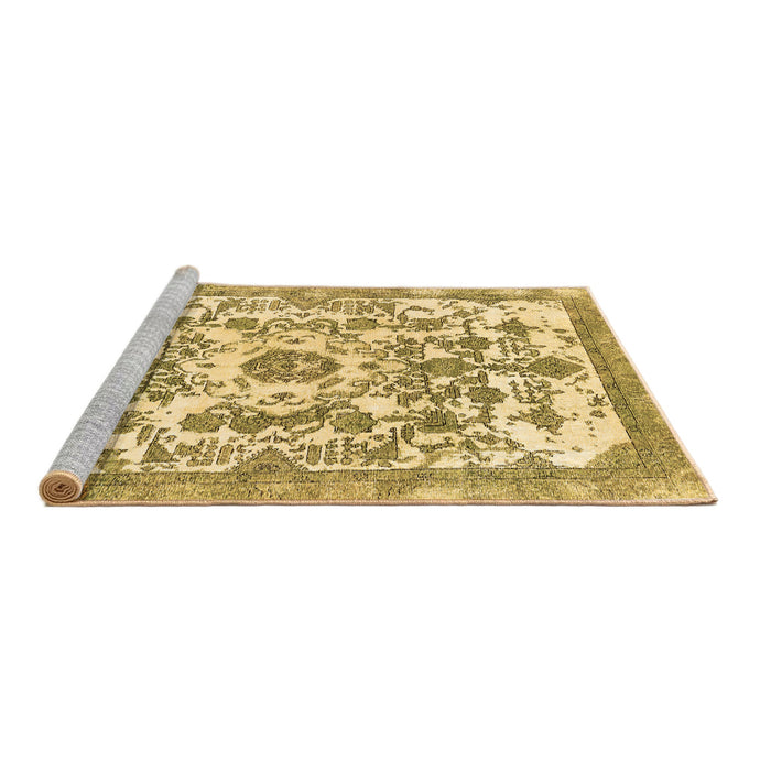 Sideview of Machine Washable Abstract Brown Modern Rug, wshabs562brn