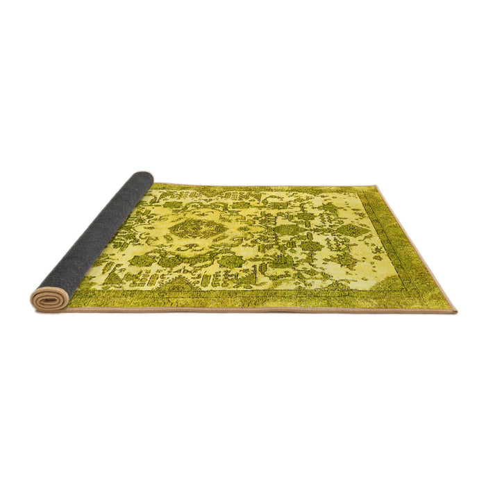 Sideview of Abstract Yellow Modern Rug, abs562yw