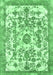 Machine Washable Abstract Emerald Green Modern Area Rugs, wshabs562emgrn