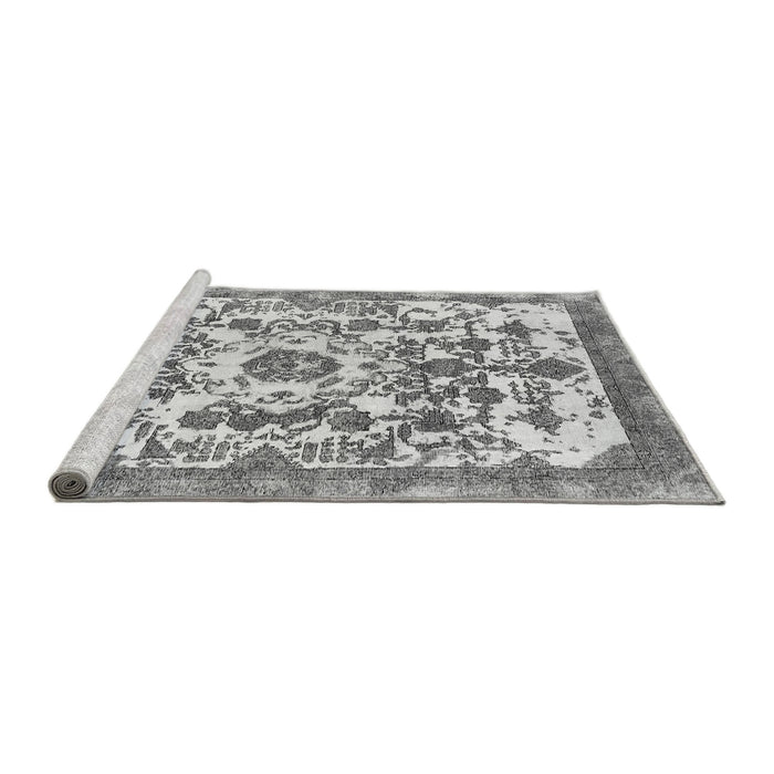 Sideview of Machine Washable Abstract Gray Modern Rug, wshabs562gry