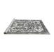 Sideview of Machine Washable Abstract Gray Modern Rug, wshabs562gry