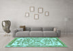 Machine Washable Abstract Light Blue Modern Rug in a Living Room, wshabs562lblu