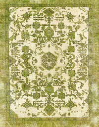 Machine Washable Abstract Dark Yellow Green Rug, wshabs562