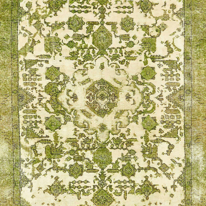 Machine Washable Abstract Dark Yellow Green Rug, wshabs562