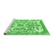 Sideview of Machine Washable Abstract Green Modern Area Rugs, wshabs562grn