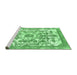 Sideview of Machine Washable Abstract Emerald Green Modern Area Rugs, wshabs562emgrn