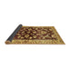 Sideview of Abstract Saffron Red Oriental Rug, abs563