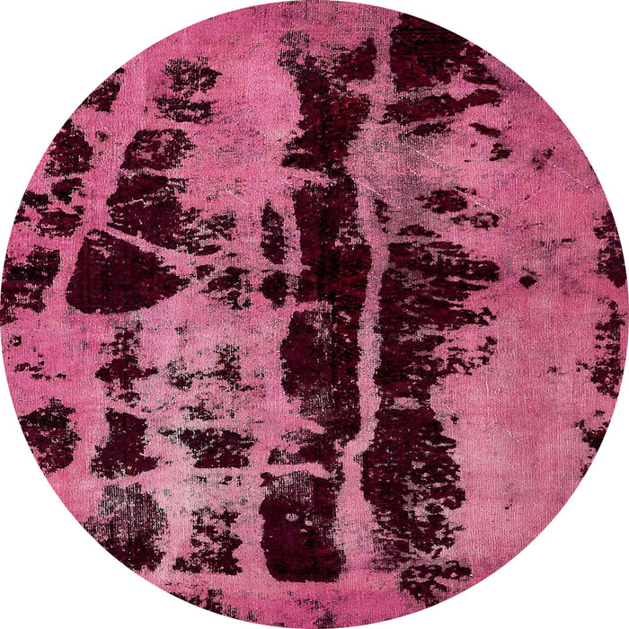 Round Abstract Burgundy Red Persian Rug, abs5630